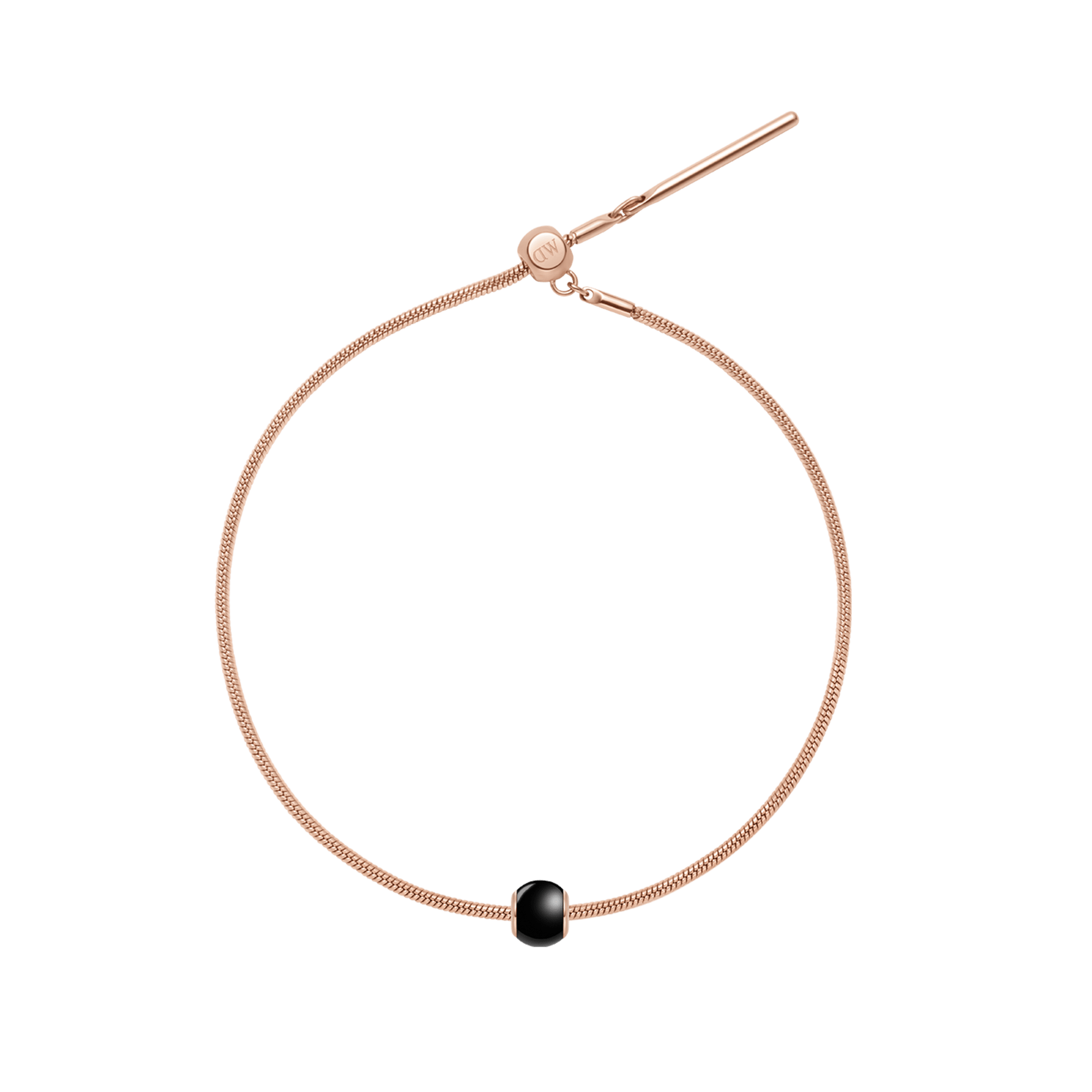 Black Orb Rose Gold Charm + Snake Bracelet RG
