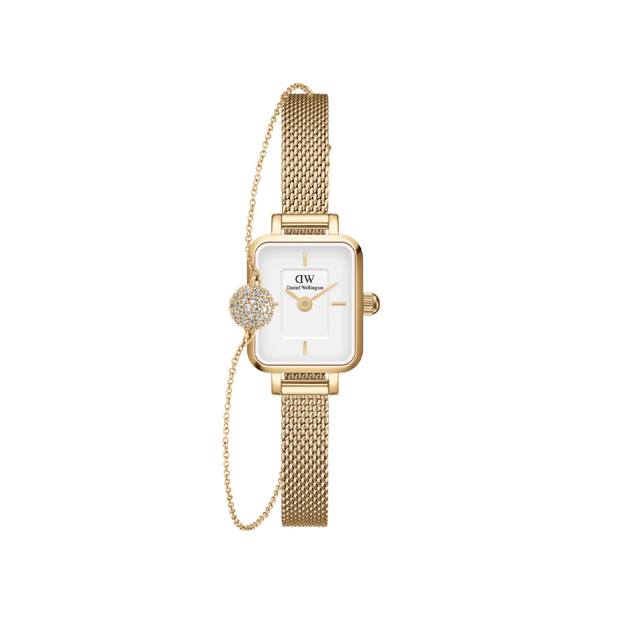 Quadro Mini & Pavé Crystal Gold Set